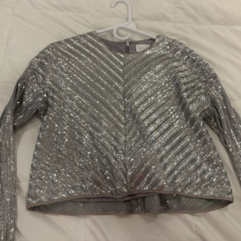 Silver Sequin Saylor Long sleeve top